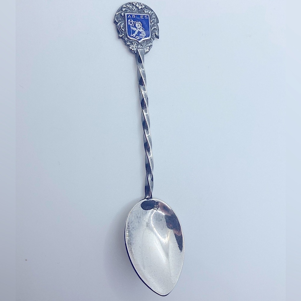 Vtg AA Lyon Arles Lion Crest Enamel Souvenir Spoon 4”